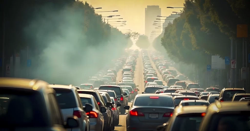 Capa do Artigo Mobilidade: Cenário Atual, Desafios e Oportunidades para Empresas, ilustrando um engarrafamento no trânsito